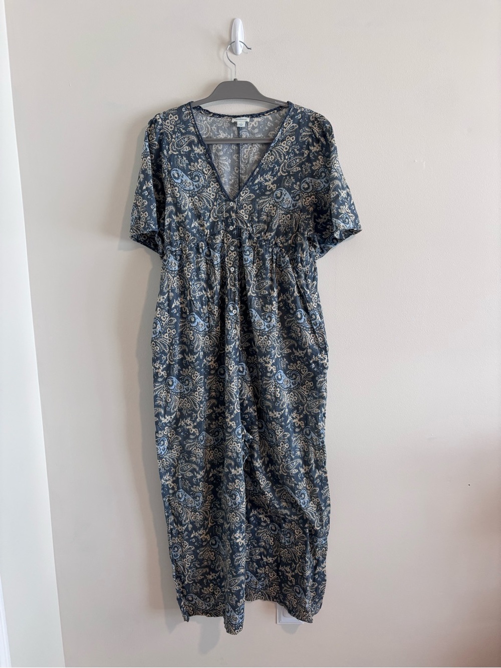 Sundance Blue Paisley V-Neck Jumpsuit